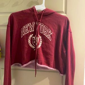 Maroon university sweatshirt